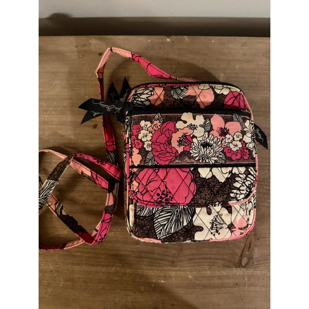 Vera Bradley Night and Day Floral Quilted Cotton Crossbody Bag Wallet Purse